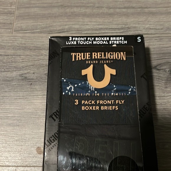 True Religion 3pk front fly boxer briefs for men. Size S - Picture 3 of 9